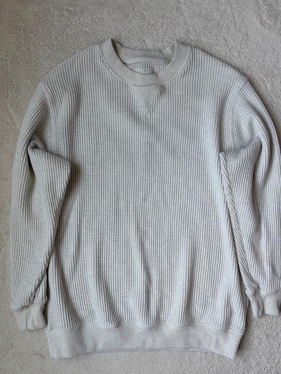 aerie Tops - Aerie Waffle Knit Crewneck Pullover Loungewear Top- Cream Women Size Small